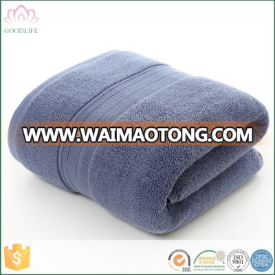 Wholesale customized solid color 100% cotton towels bath blue