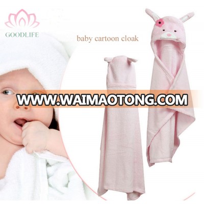 New design Wholesale 100% cotton animal cartoon design baby hooded towel