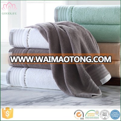 Wholesales 100% Cotton Home Bath Towels with Big Satin Luxury Style